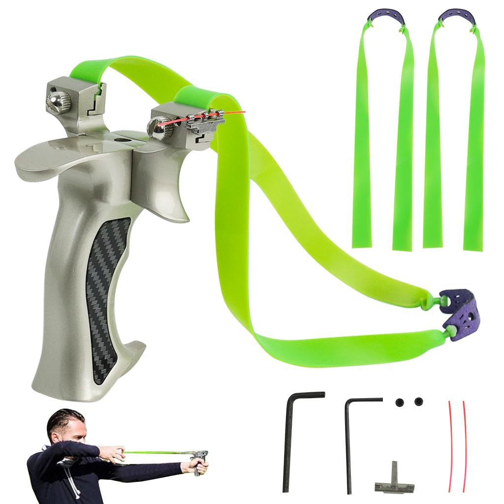 Proberos Metal Slingshot Professional Aluminium Slingshot for Adults Outdoor Anti-shaking Slingshot with 3 Replacement High Elastic Flat Bands Proberos Metal Slingshot Professional Aluminium Slingshot for Adults Outdoor Anti-shaking Slingshot with 3 Replacement High Elastic Flat Bands